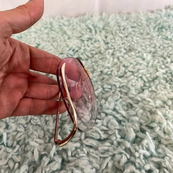 Rimless Pink Lens & Silver Sunglasses NWOT - Picture 3 of 11